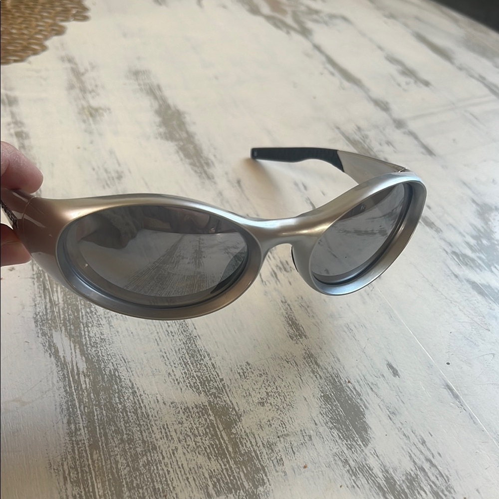Silver Oval Sunglasses